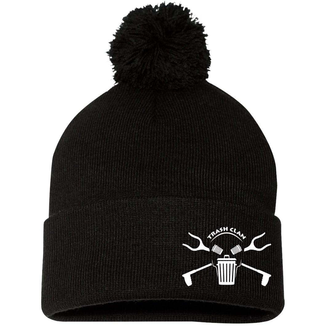 Trash Clan OG 12" Pom-Pom Dual Tone Cuffed Beanie