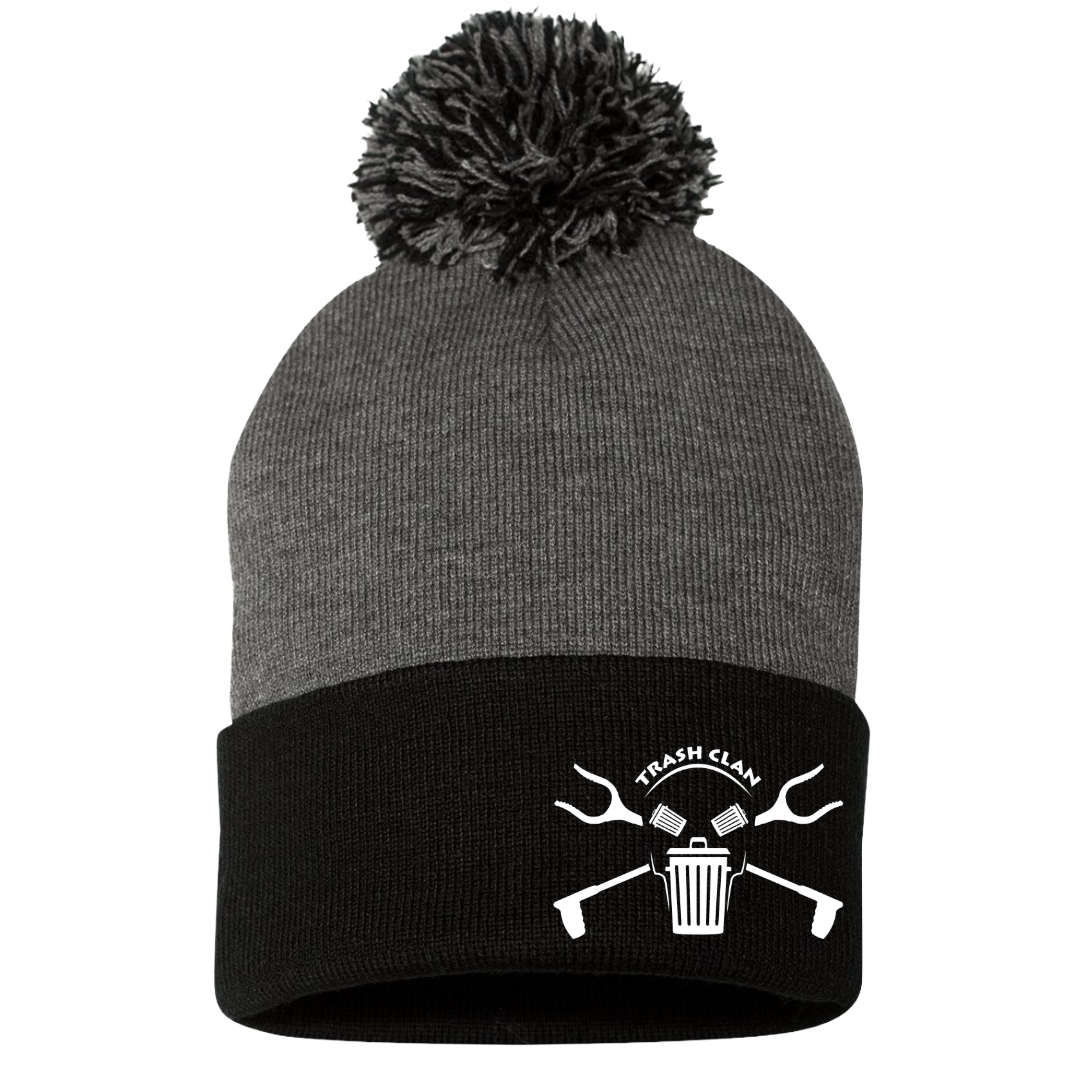Trash Clan OG 12" Pom-Pom Dual Tone Cuffed Beanie