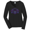 2026 Trash Clan Full Bling Celtic Ladies V-Neck Long Sleeve T-Shirt