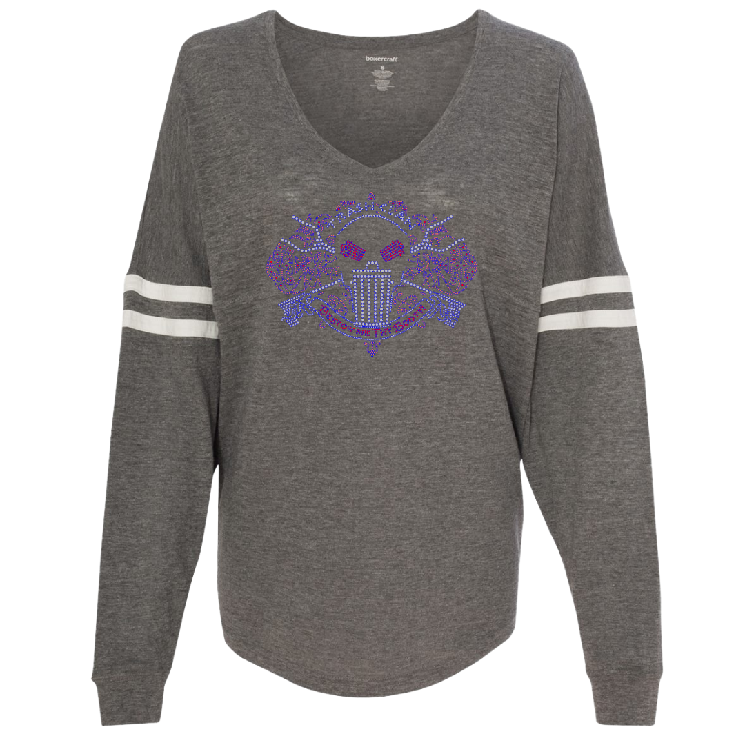 2026 Trash Clan Full Bling Celtic Women’s Jersey Varsitee V-Neck Long Sleeve T-Shirt
