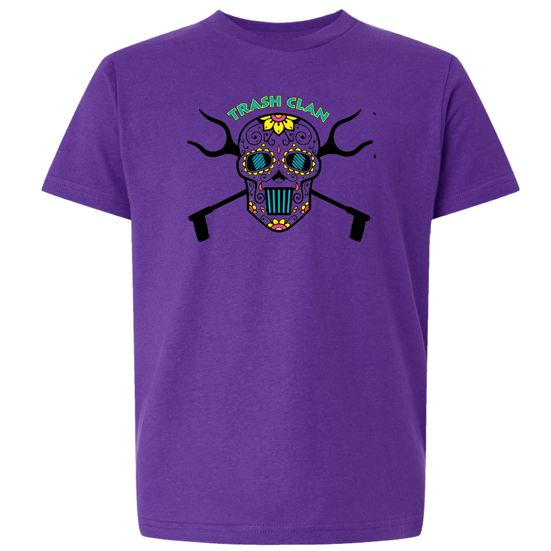 Trash Clan Sugar Skull Youth Fine Jersey Short Sleeve T-Shirt