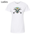 Trash Clan Sugar Skull Women's Classic Fit Fine Jersey Short Sleeve T-Shirt - "Accent Bling"