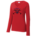 Trash Clan Sugar Skull Ladies V-Neck Long Sleeve T-Shirt