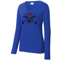 Trash Clan Sugar Skull Ladies V-Neck Long Sleeve T-Shirt - "Accent Bling"