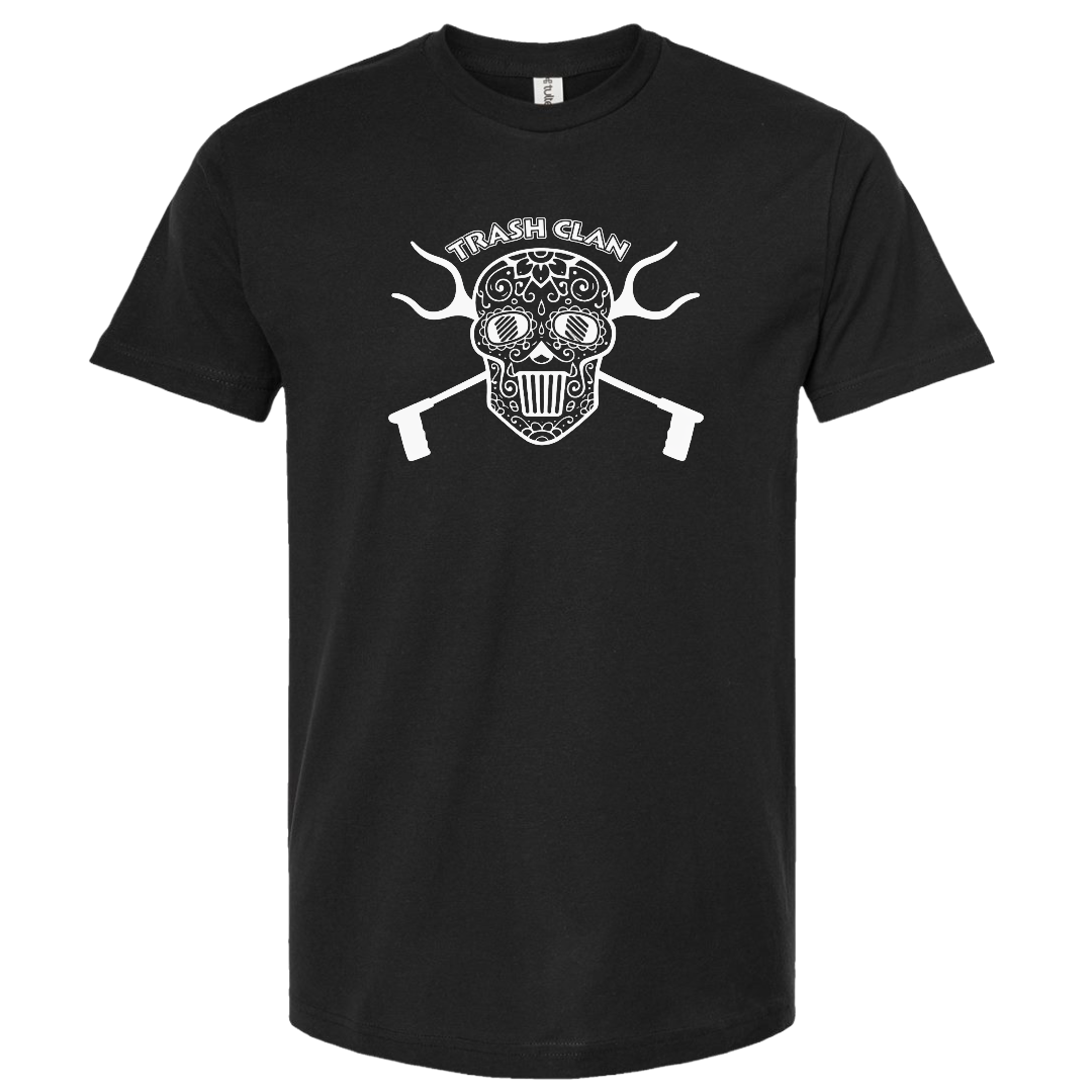 Trash Clan Sugar Skull Unisex Fine Jersey Short Sleeve T-Shirt  - "Accent Bling"