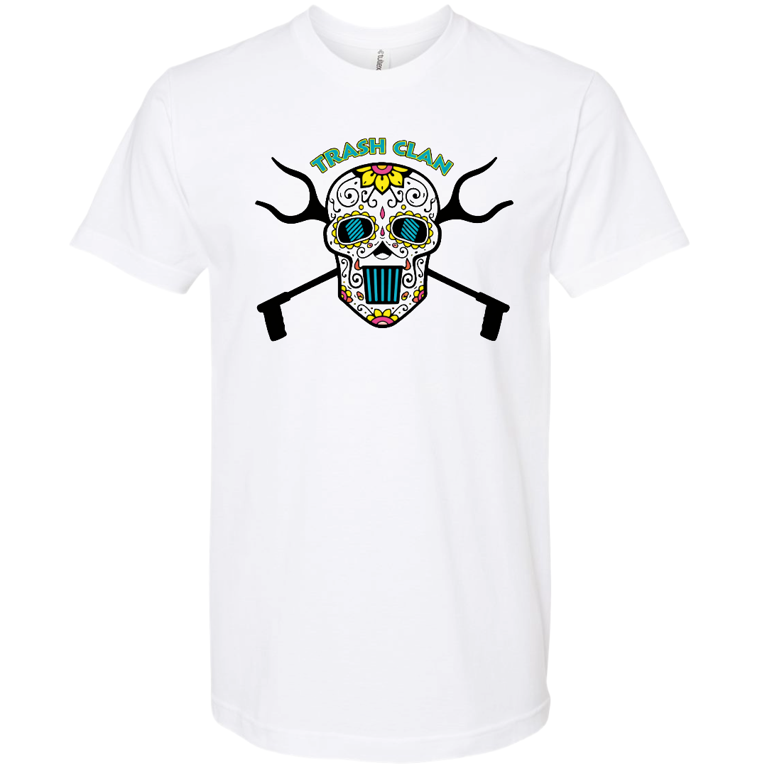 Trash Clan Sugar Skull Unisex Fine Jersey Short Sleeve T-Shirt